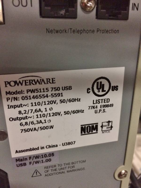 lot 4 image: Powerware PW5115 Tower UPS System Tested Working
