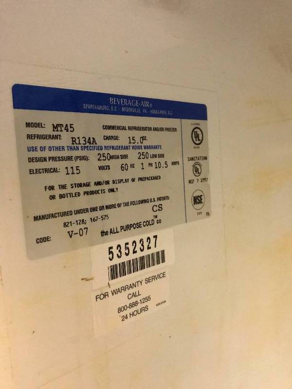 lot 37 image: Beverage Air mt45 two Door Glass Cooler Runs Cools