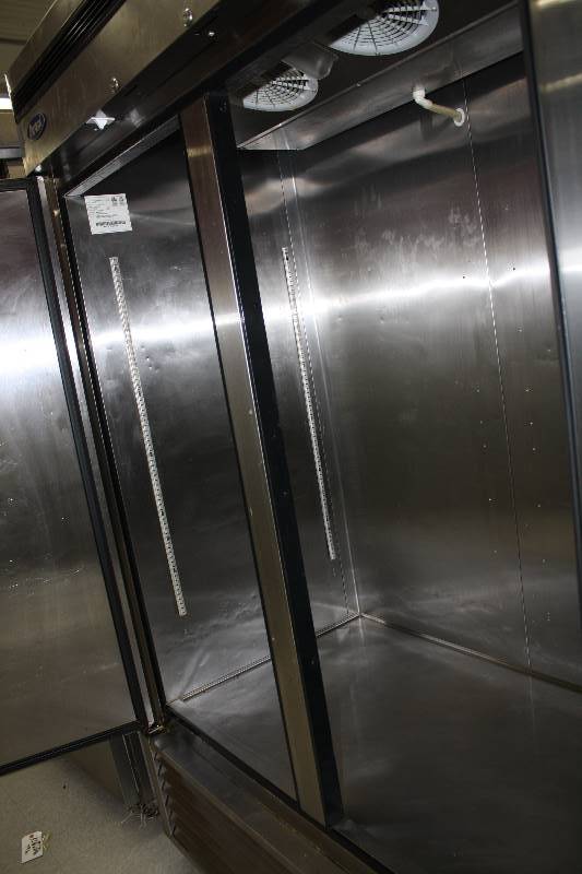 lot 1 image: Intertek, Mod MBF8507, two door commercial refrigerator, NSF-7, caster mounted, 115 volts, 6.5 amps, 54x31.5x83H-a Runs Cools