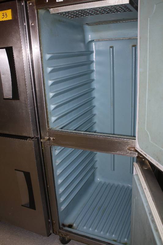 lot 34 image: Split Door Delfield  Freezer on Wheels, Model 6125-S, 115V, RunsFreezess