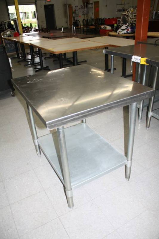 lot 120 image: Stainless Table with one shelf36x30x34