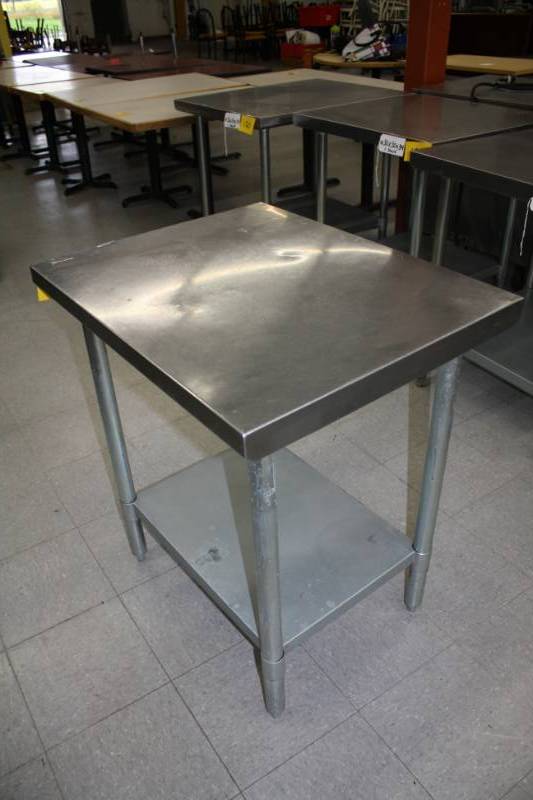 lot 123 image: Stainless Table with one shelf