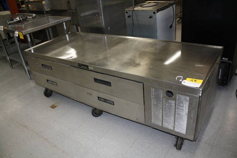 lot 29 image: Delfieldl 4 Drawer Refrigerated Equipment Stand - casters, 81 x 31 x 26 high -runs Cools