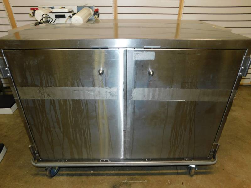 lot 8 image: Stainless Steel Cabinet On Wheels