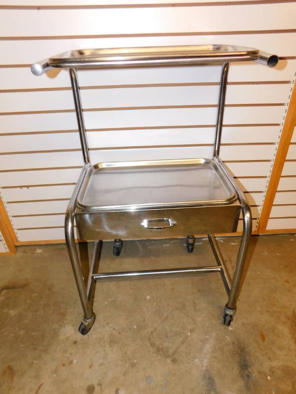 lot 37 image: Stainless Steel Medical Cart On Casters