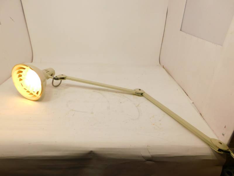 lot 70 image: Electric Multi Joint Creme Colored Metal Lamp To Be Connected To A Bed Or Desk Or Table