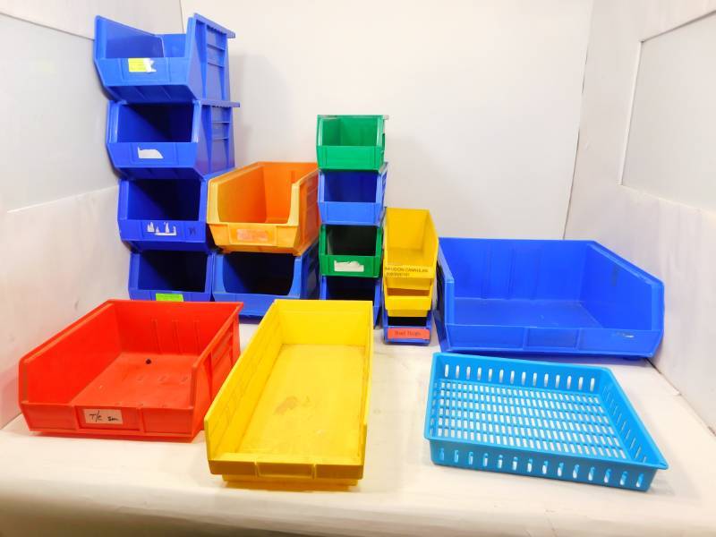 lot 76 image: Seventeen Miscellaneous Storage Bins