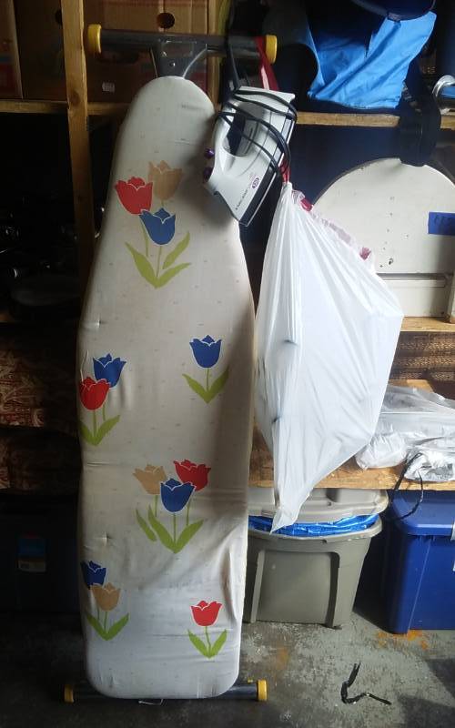 lot 24 image: Ironing Board, Iron, Hangers