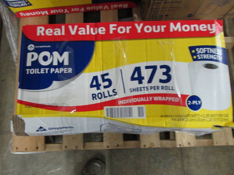 lot 27 image: POM Bath Tissue, 2-Ply, White, 473 ...