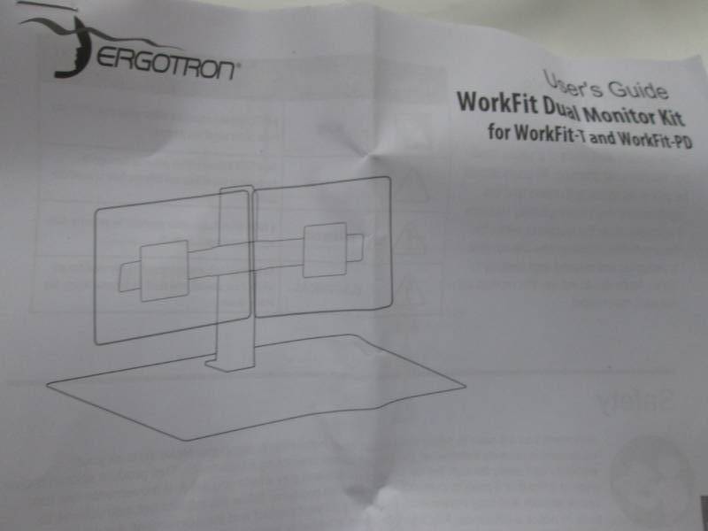 lot 66 image: Ergotron WorkFit Dual Monitor Kit R...