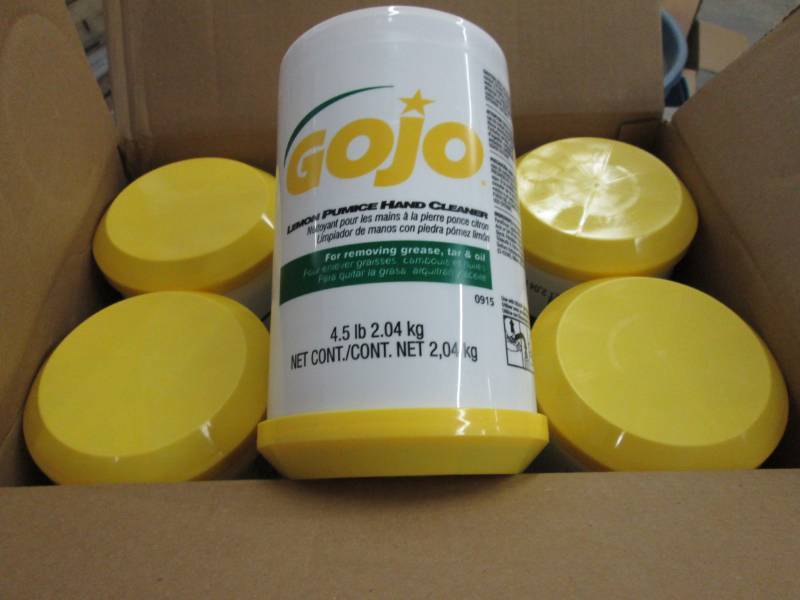 lot 142 image: Case of 6 GOJO 0915-06 Lemon Pumice...