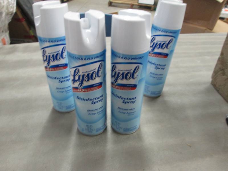 lot 145 image: 3 Cans Lysol Disinfectant Spray...