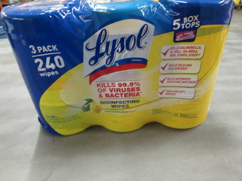 lot 156 image: Lysol  3-80 pk Lemon & Lime Blossum...