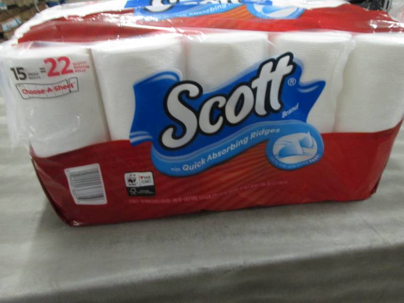 lot 169 image: Pkg of 15 Scott Mega Rolls Paper To...