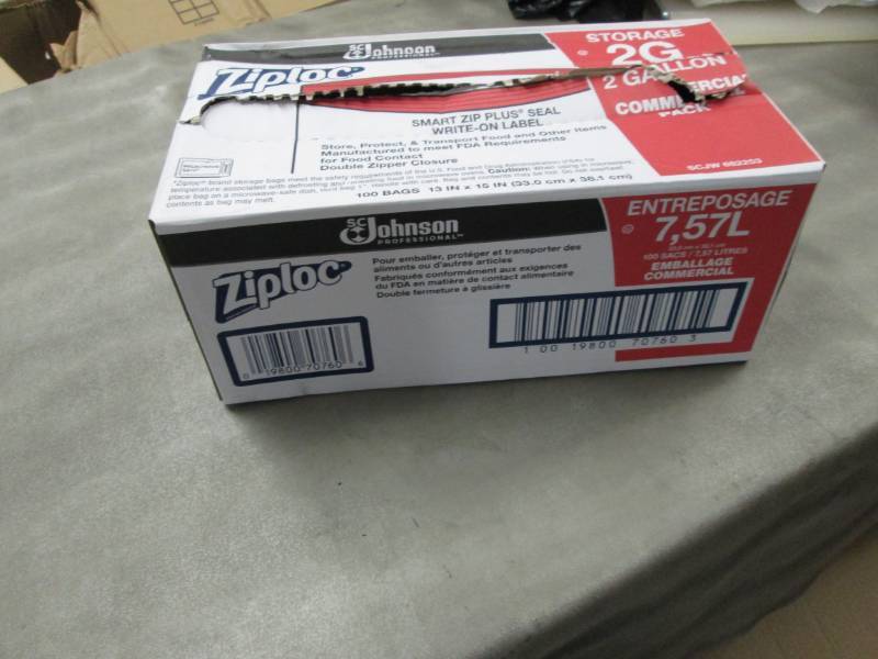 lot 204 image: Open Box Ziploc 2 Gallon Bags...