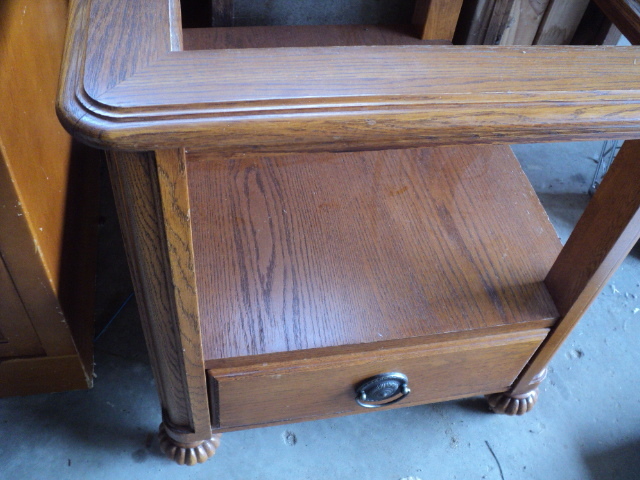 end table with drawer but needs gla...