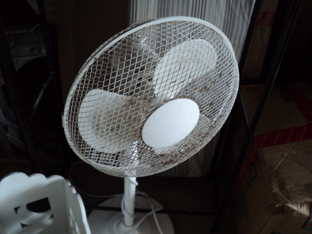 bathroom shelf, ironing board, fan,...