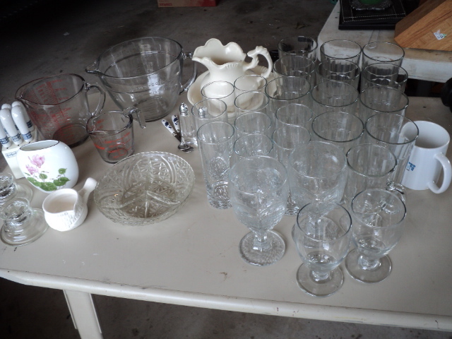 lot of household glassware...