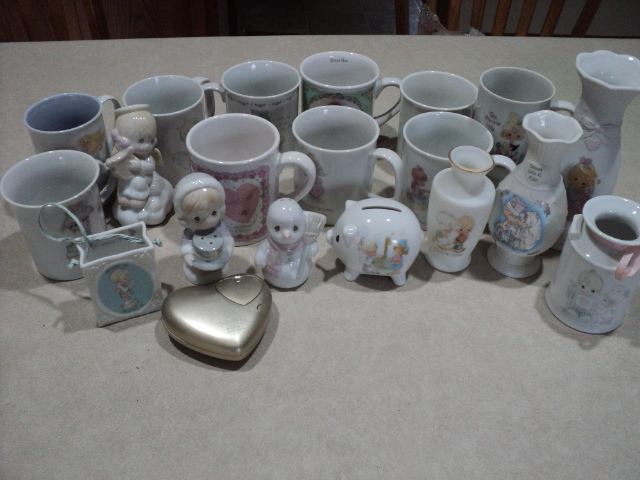 Precious Moments cups, salt and pep...