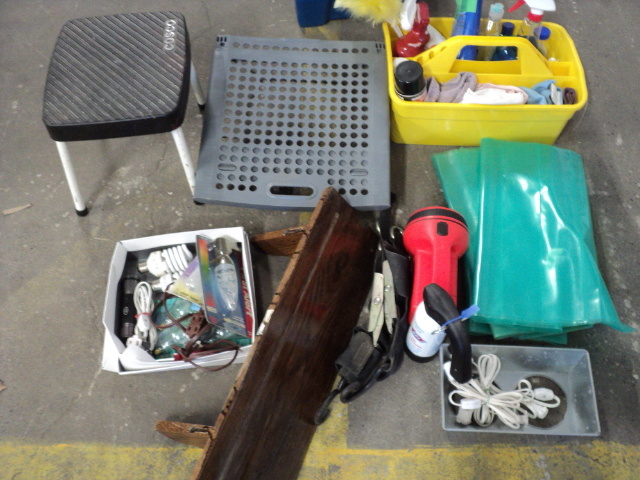 cleaning supplies, stepping stools ...
