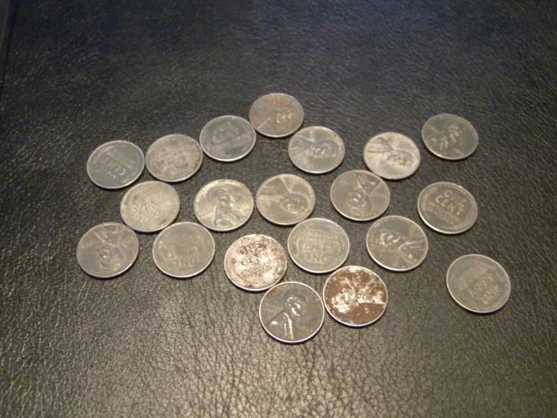 20 1943 Steel Wheat back Pennies