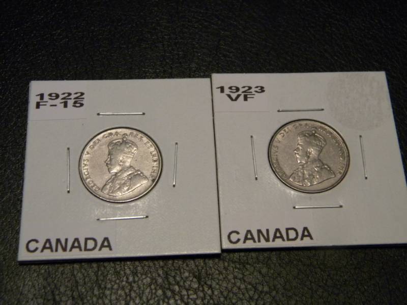 Canada 1922 & 1923 5 Cents