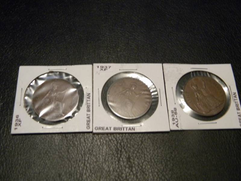 Great Britain 1936, 1937 & 1938 One Penny