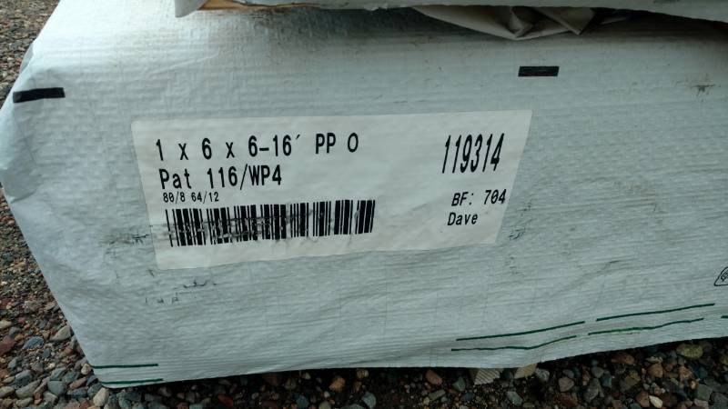 1x6x8-12 Ponderosa Pine Tongue and Groove Outs