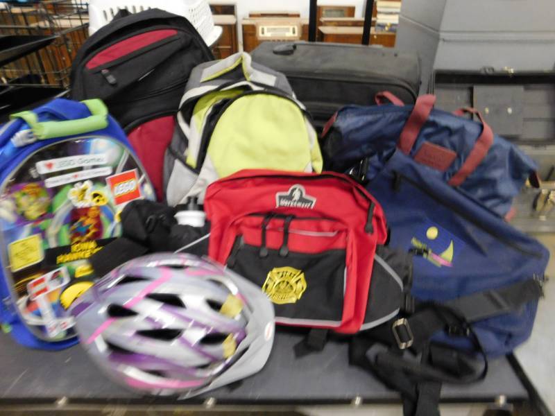 lot 15 image: Kids Back Packs & Bike Helmets