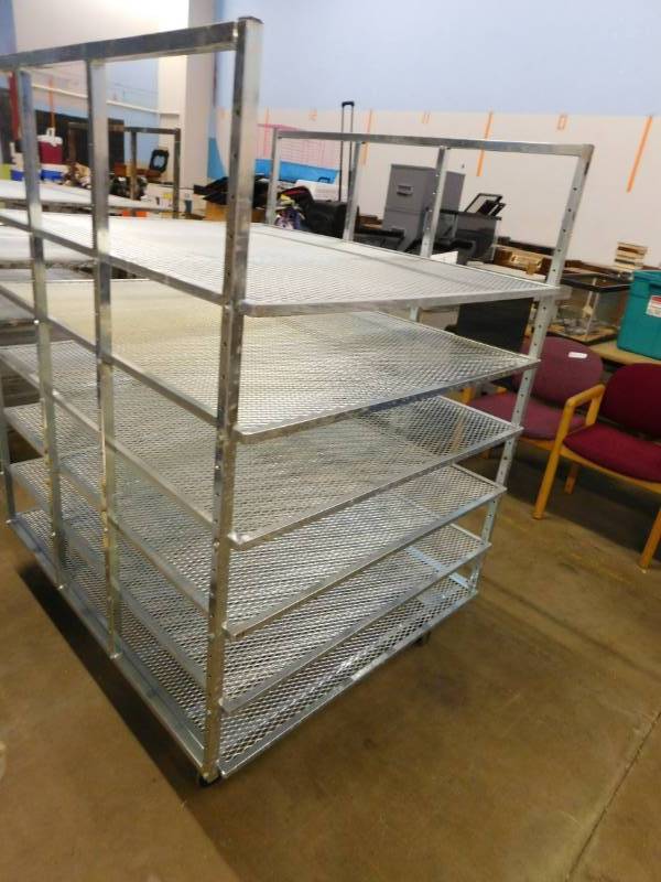 lot 27 image: Metal Rolling Industrial Cart - 42.5(w) x 61(h) x 48(d)