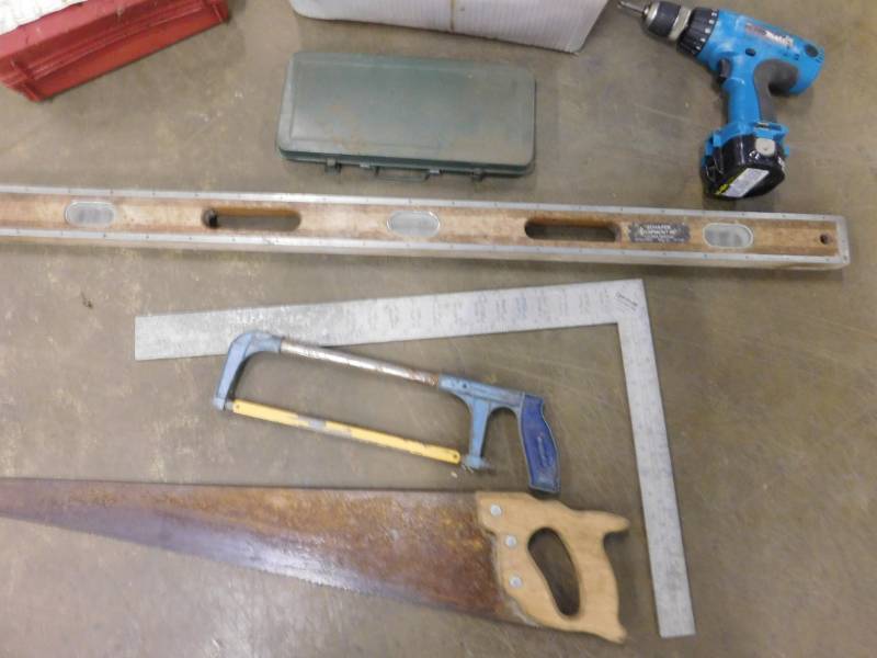 lot 128 image: Saws, Drill, Extension Cords