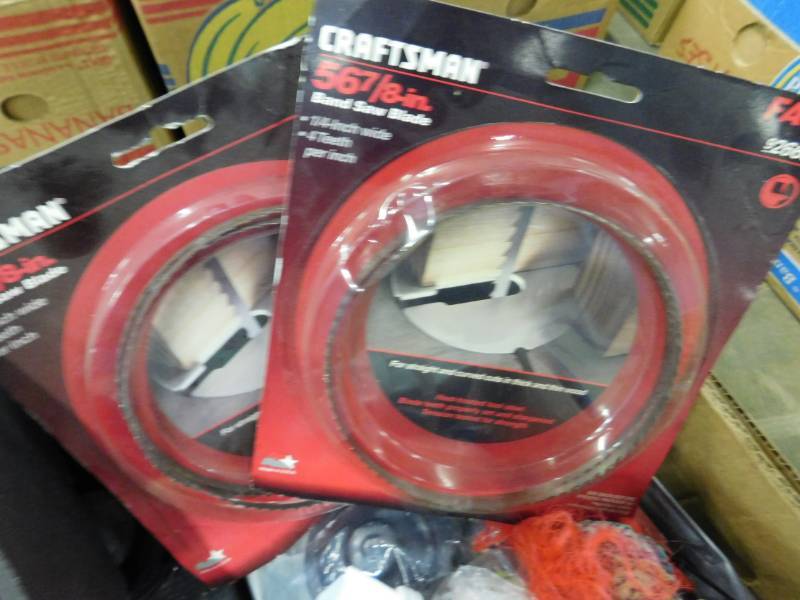 lot 162 image: Misc. Box of Saw Blades & More