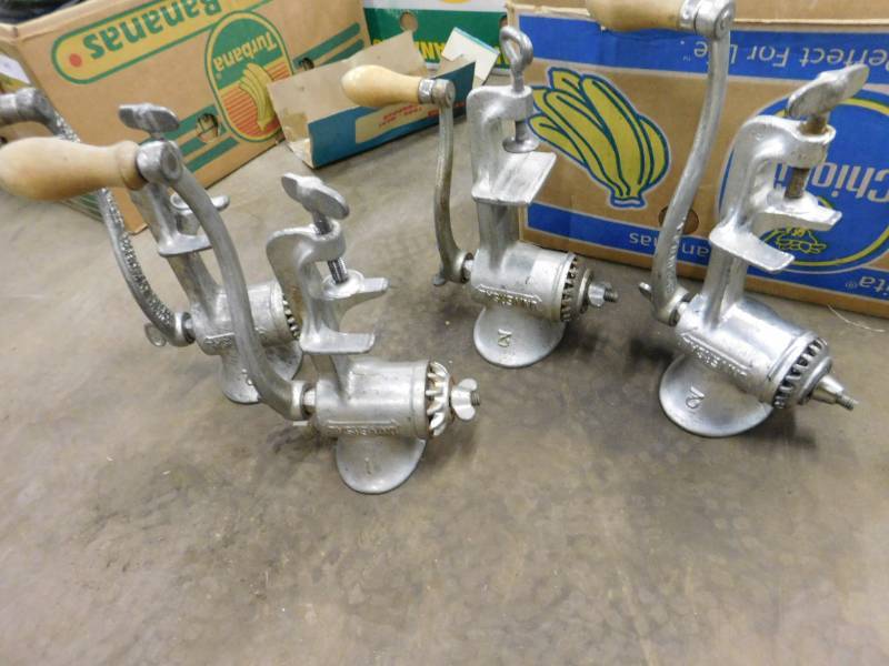 lot 169 image: Vintage Manual Universal Meat Grinders