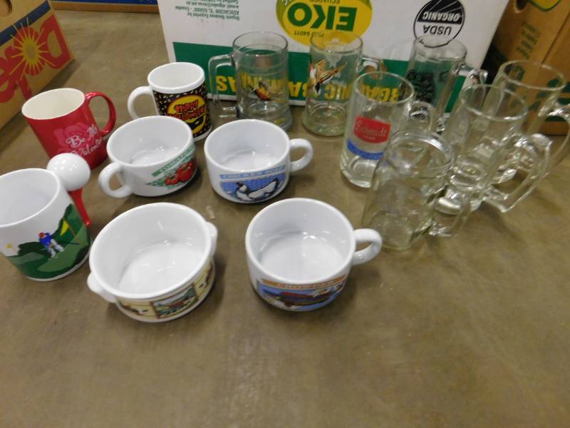lot 190 image: Coffee & Beer Mugs, Bowls & More