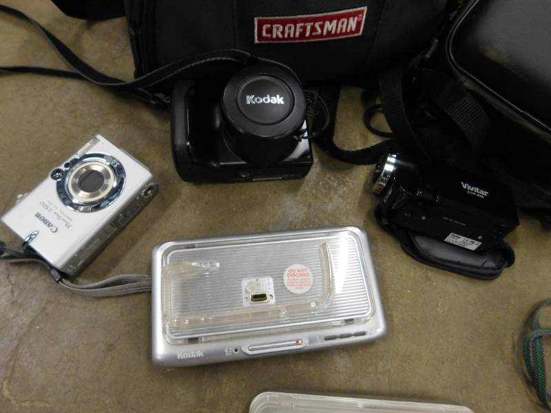 lot 216 image: RCA Video Recorder & Kodak, Cannon Cameras with Cases