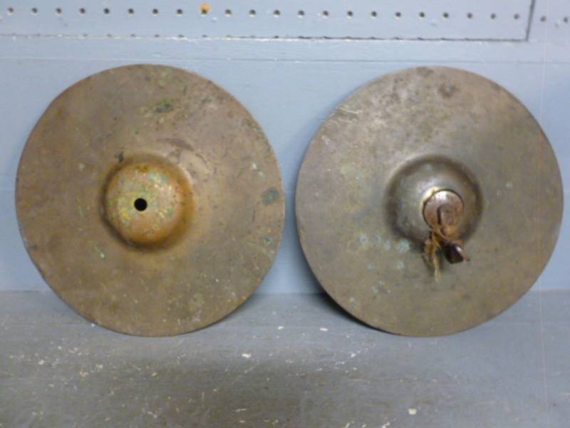 lot 195 image: Vintage Brass Cymbals