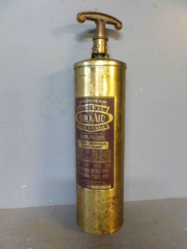 lot 233 image: Vintage Brass Fire Extinguisher