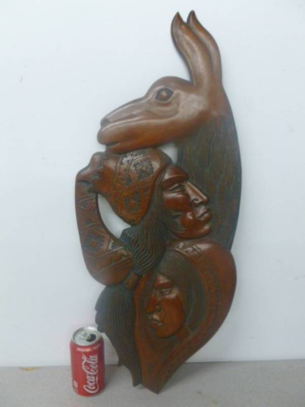 lot 73 image: Hand Carved Wall Decoration
