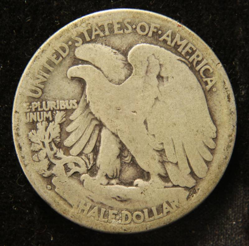 lot 14 image: 1917-D REVERSE MINT MARK WALKING LIBERTY SILVER HALF DOLLAR