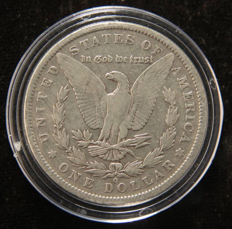 lot 32 image: 1890-O MORGAN SILVER DOLLAR IN AIRTITE
