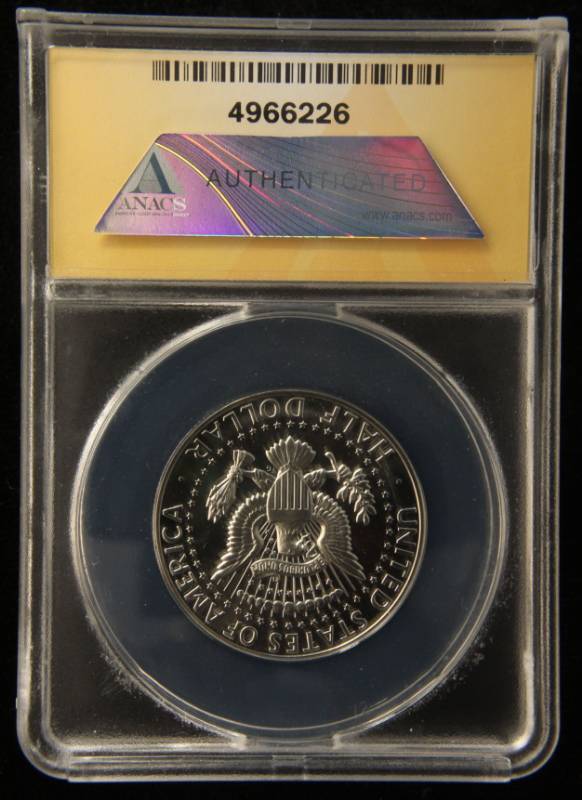 lot 37 image: 1964 PROOF KENNEDY SILVER HALF DOLLAR PF63 CAMEO ANACS