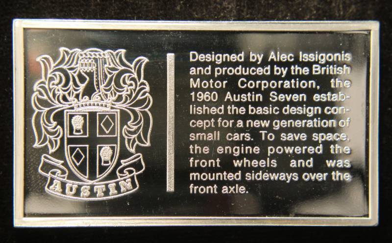 lot 40 image: VINTAGE 1960 AUSTIN 1000 GRAINS (2.08 TROY OZ) STERLING SILVER BAR