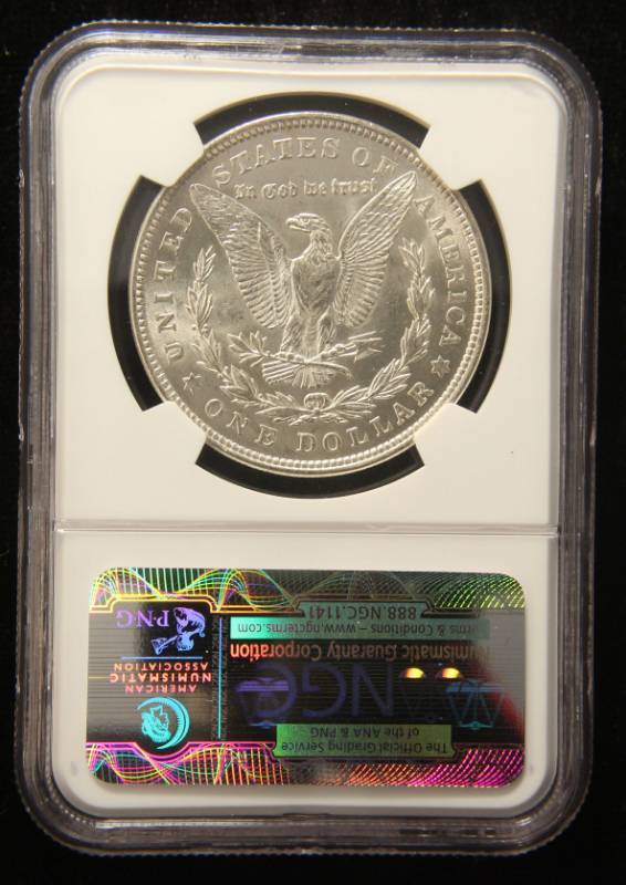 lot 43 image: 1921 MORGAN SILVER DOLLAR MS62 NGC