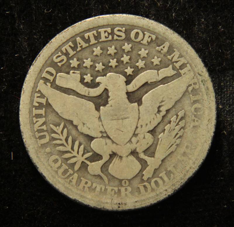 lot 56 image: 1892-O BARBER SILVER QUARTER