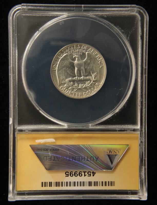 lot 58 image: 1959 PROOF WASHINGTON SILVER QUARTER PF67 ANACS