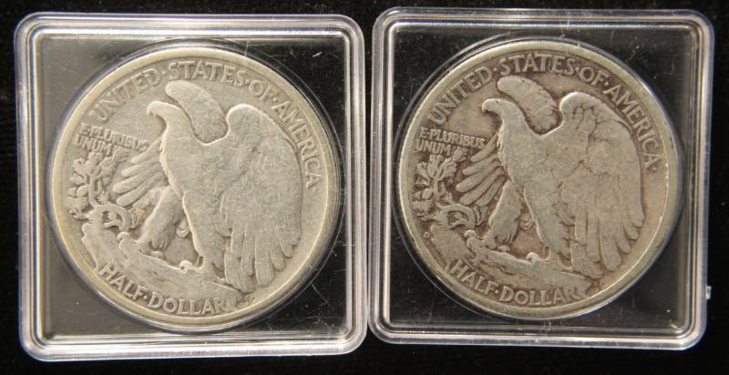 lot 67 image: (2) WALKING LIBERTY HALF DOLLARS 1937 & 1942-D