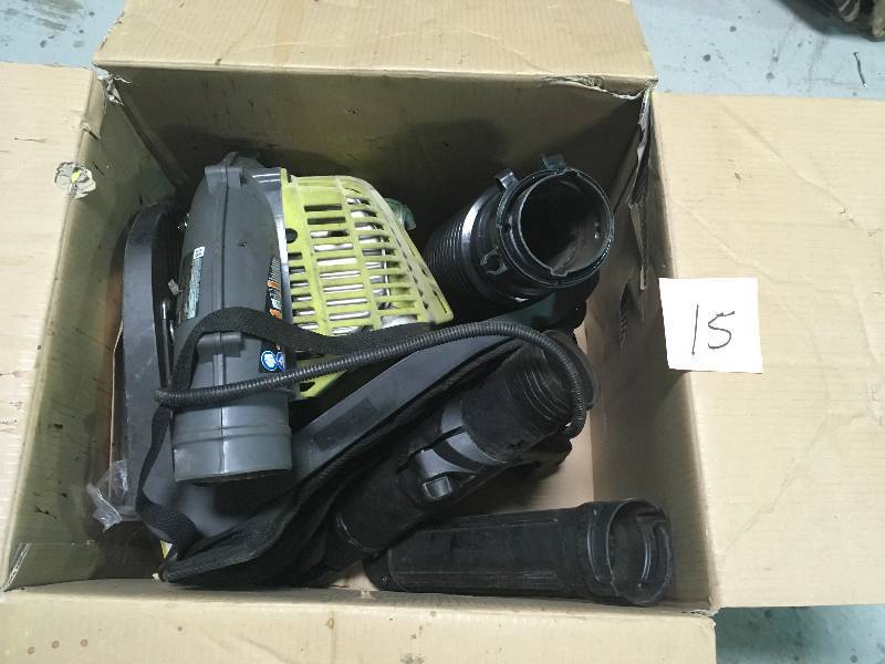lot 15 image: Ryobi 185 MPH 510 CFM Gas Backpack Leaf Blower used In working Condition
