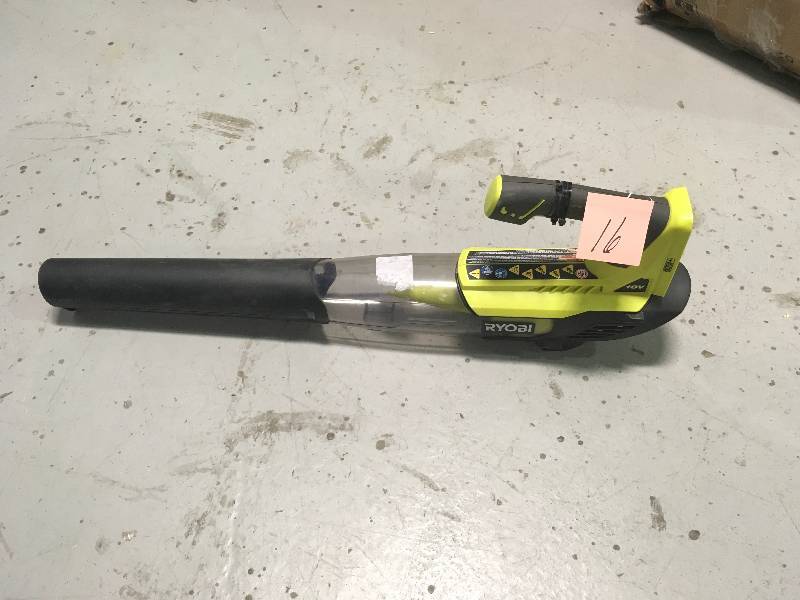 lot 16 image: Ryobi ONE 100 MPH 280 CFM 18-Volt Lithium-Ion Cordless Jet Fan Leaf Blower Battery and Charger Not Included Used in working Condition