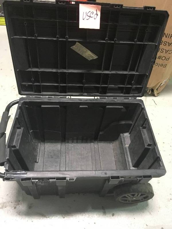 lot 24 image: Husky 26 in. Connect Mobile Tool Box Black used in Good Condition missing lachets