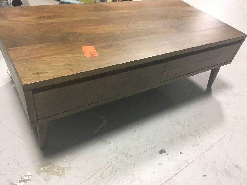 lot 47 image: Home Decorators Collection  Conrad Antique Natural Coffee Table  Close in Good Condition